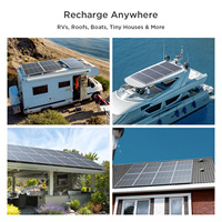 Panneau solaire N-Type haute efficacité 25% 200W TopCon Bifacial 16BB Monocristallin Double Verre Module Solaire Cadre Argenté Yacht