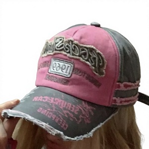 4U Denim Baseball <b>Cap</b> Distressed Ripped Style With Star Embellishment Unisex Adjustable Fit Street Fashion <b>Hat</b> - Product Image 2