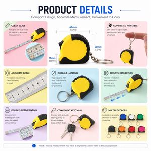 Custom logo Promotional Gift Portable Mini <b>Steel</b> Tape Measure 1M Keychain Measuring Tape Keychains - Product Image 2
