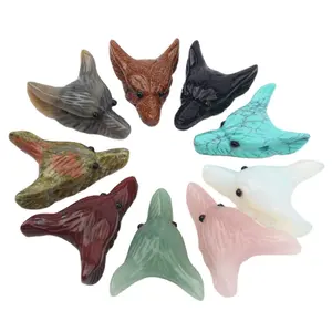 Wholesale Hand Made Natural Crystal Wolf Head Crystal Animals For Gift