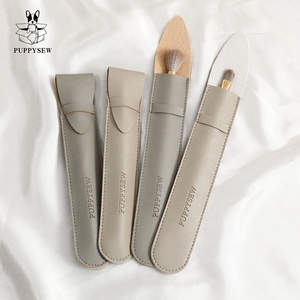 PUPPYSEW Custom logo PU Leather Pen <b>Envelope</b> Pouch Bags Handmade Eyebrow Pencil Protective Case Cover Packaging Pouch - Product Image 4