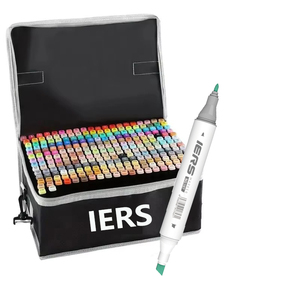 Juego de Marcadores de Arte Personalizados de Alta Calidad IERS, Caja de Exhibición Creativa para un Fácil Coloreado, Rotuladores de Alcohol con Punta de Cincel, Punta Fina y Punta Doble - Product Image 5