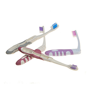 Brosse à dents de voyage pliable à poils souples, taille dépliée de 19,5 cm, pour adultes, brosse à dents manuelle avec design compact - Product Image 3