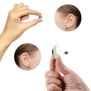 Aparelho auditivo direto da fábrica para idosos, mini aparelho auditivo binaural inteligente com controle por aplicativo