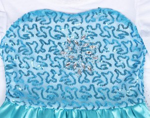 Abito da <span class=keywords><strong>Principessa</strong></span> Estivo per Bambina <span class=keywords><strong>Costume</strong></span> da Elsa <span class=keywords><strong>Principessa</strong></span> del Ghiaccio del Film d'Animazione con Lungo Scialle per Festa di Compleanno - Product Image 6