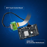 Panel Táctil PCAP de 17 Pulgadas, Pantalla Táctil EETI, USB I2C, Pantalla LCD Capacitiva para Kiosco HMI Industrial