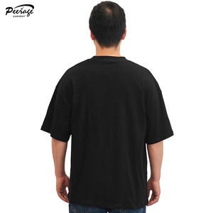 T-Shirt Noir Uni Vierge Personnalisé par le Fabricant à Imprimer, T-Shirt de Sport Homme/Unisexe en Coton Lourd 250 G/m² - Product Image 4