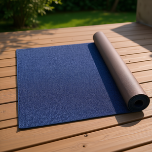 Tapis d'extérieur bleu foncé 6 pi x 29,5 pi, imperméable, antidérapant, pour terrasse, utilisation sur bateau, tapis rectangulaire à poils plats en polypropylène - Product Image 2