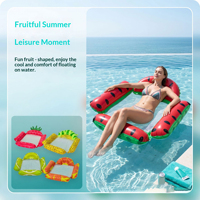 Lot de 4 flotteurs de piscine 48 pouces, flotteurs fruits avec fond en maille, hamac de piscine portable, fabriqué en Chine Hubei, pour piscine et plage