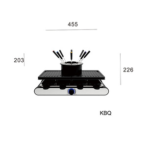 GS CB pemanggang Raclette BBQ dalam ruangan elektrik dengan Pot Fondue tanpa asap dan antilengket PTFE untuk penggunaan rumah tangga dan rumah - Product Image 3