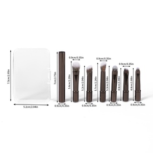 Têtes de brosse en fibres synthétiques détachables et remplaçables, manche en métal, 6 têtes, ensemble de pinceaux de maquillage professionnel multifonctionnel portable - Product Image 5