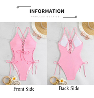 Maillot de bain une pièce sexy noir dos nu pour femme grande taille, avec bretelles croisées et découpes, couleur unie, tenue de plage