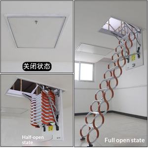 Scala Telescopica Pieghevole Completamente Automatica Rinforzata per Soffitta, Scala Invisibile a Parete per Villa Duplex, Scala Interna in Carbonio - Product Image 4