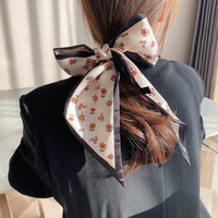 Écharpe en ruban étroit à carreaux noir et blanc, en soie sergé et satin, de marque célèbre, pour femme, élégante et luxueuse, bandeau pour la tête