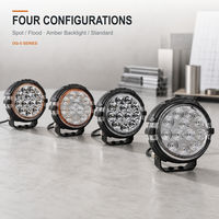 Projecteur de travail LED 60W, rond de 5,06 pouces, blanc ambre bicolore, IP67, 10-30V DC 12V 24V, pour camion, tout-terrain, SUV, jaune