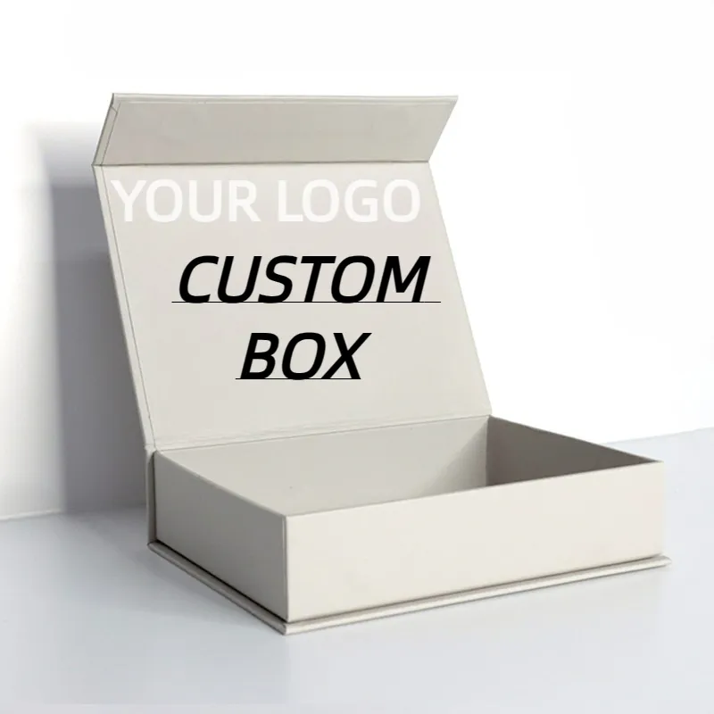 Magnetische Boekvorm Doos Custom Logo Massief Kartonnen Verpakking Papier Geschenkdozen