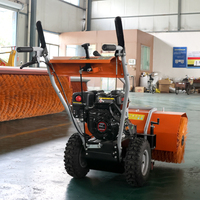 Balayeuse à neige rotative manuelle avec tête de souffleur à neige optionnelle de 56 cm et lame de charrue à neige de 80 cm pour allée de jardin