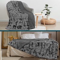 Coperte in Finta Pelliccia a Righe Super Morbide e Spesse, 100% Poliestere Anti-Pilling, Misura King Size, per l'Inverno, Prodotte in Cina