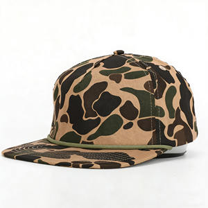 Casquette de camionneur en toile camouflage réglable à 5 panneaux avec broderie personnalisée du logo Sea Bass, idéale pour les voyages en plein air - Product Image 3