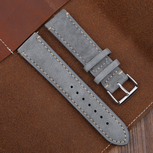<span class=keywords><strong>Cinturino</strong></span> Vintage in <span class=keywords><strong>pelle</strong></span> scamosciata 18mm 20mm 22mm 24mm <span class=keywords><strong>cinturino</strong></span> in <span class=keywords><strong>pelle</strong></span> fatto a mano di ricambio <span class=keywords><strong>grigio</strong></span> marrone chiaro colore Beige per uomo e donna orologi - Product Image 4