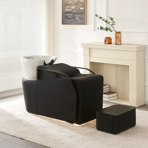 Unidad de lavado de cabello K Beauty Salon con lavabo de cerámica inclinable y asiento ajustable - Product Image 6