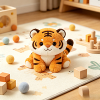 Peluche personnalisée d'animal sauvage, tigre de dessin animé en peluche, souvenir du zoo, cadeau sur mesure