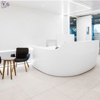 Comptoir de réception demi-lune Bureau de réception en forme d'arc Comptoir de réception blanc Comptoir de réception Simple