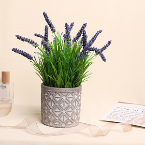 Fleurs artificielles Jinhe dans des pots en ciment 8x8x26cm pour décorations de maison et de mariage - Product Image 3