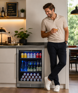 Réfrigérateur commercial pour boissons avec porte vitrée extérieure en acier inoxydable, classe A d'efficacité énergétique - Product Image 1