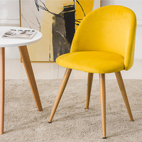 Chaise capitonnée en velours bleu marine avec assise chromée, confortable, style campagne française, pour salle à manger, bureau à domicile, parc, salle de sport