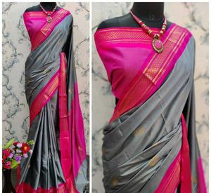 ชุดส่าหรีดีไซเนอร์ประดับเพชรและงานกอต้า พร้อมเสื้อคลุม - Product Image 4