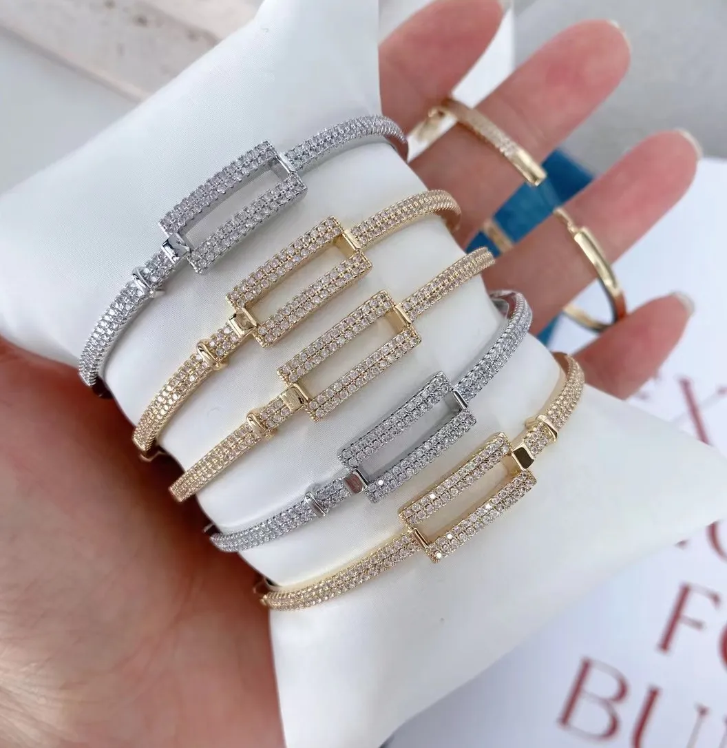 high quality cubic zirconia pave cz fashion silver plated ladies fashion bracelet bangle jewelry