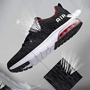 <span class=keywords><strong>Mishansha</strong></span> negro a prueba de golpes a prueba de encaje-Unisex ocio cojín de aire Zapatillas Zapatos Deportivos - Product Image 4
