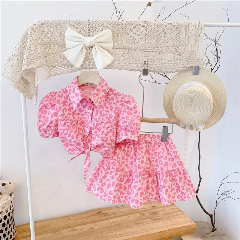 Latest Fashion Korea Kids 2PCS clothing suit Dress wholesale Girl summer clothes Set