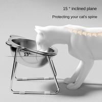 Support élégant surélevé pour gamelles de chien et de chat avec assiettes de voyage et bouteilles d'eau en acier inoxydable – Portable, durable et écologique