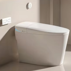 Nouvelle conception <span class=keywords><strong>de</strong></span> toilette intelligente à commande électronique automatique, chauffage céramique, allongée, blanche, à chasse d'eau au sol - Product Image 2