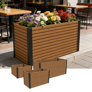 Prix Usine Nouveau Produit Lancé Bac à Légumes Surélevé en WPC Revêtement Floral Étanche 700*700*450mm Différentes Tailles <span class=keywords><strong>pour</strong></span> Jardin - Product Image 4