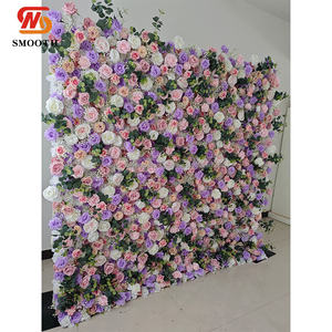 Rouleau de tissu mural en soie violette lisse de qualité supérieure pour décoration florale artificielle de mariages et événements - Product Image 6