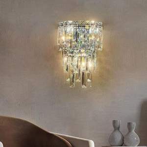 PMモダンラグジュアリークリスタルベッドサイドウォールランプリビングルーム背景装飾壁フィッティングホテルロビー壁ライト - Product Image 3