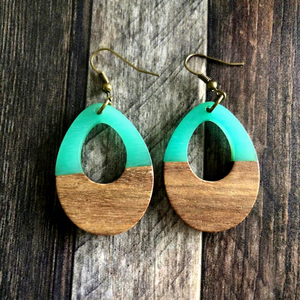 Floral Resin <b>Drop</b> Earrings Handmade Botanical Islamic Jewelry for Women Party Gift - Product Image 1