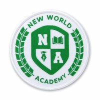 Écusson tissé personnalisé, badge brodé, fil polyester pour vêtements, uniforme, logo scolaire