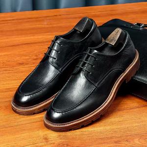 Casual Formal Genuine Leather <b>Slip</b>-<b>On</b> Loafers Trendy Soft Breathable Comfortable Height-Increasing Dress Shoes for <b>Men</b> - Product Image 2