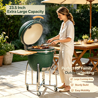 Barbecue de jardin professionnel Auplex de luxe, fumoir en céramique robuste, grande taille 23,5 pouces, charbon de bois, meilleurs grils d'extérieur Kamado