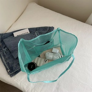 Casual Summer Hollow Out Totes Bag Bolso de hombro de malla de playa de gran capacidad Bolso de compras de natación al aire libre - Product Image 3