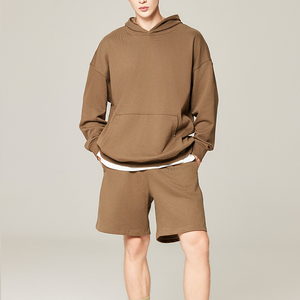 Pantalon de survêtement à capuche surdimensionné <span class=keywords><strong>Snood</strong></span> Ensemble de sweat à capuche court Ensemble de sweat à capuche en coton - Product Image 2