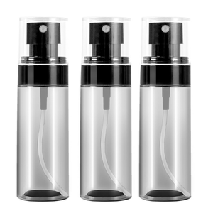50ml/80ml Clear PET Fine <b>Mist</b> Spray <b>Bottle</b> with Black Pump & Protective Cap, Travel Skincare <b>Bottle</b> - Product Image 1