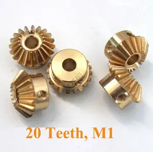 5mm Hole Size 45 Degree 1M 20 Teeth In 1045 Steel 304 Stainless Steel And Brass Small Straight Miter Bevel Gears