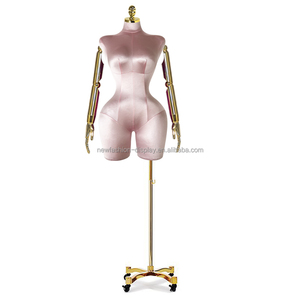 Mannequin de couture en fibre de verre rose, taille plus, corps demi-corps, avec <span class=keywords><strong>pose</strong></span> debout et bras flexibles - Product Image 4