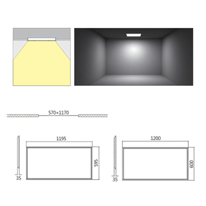 Panneau lumineux LED design moderne Boîte plate montée en surface Cadre <span class=keywords><strong>de</strong></span> plafond droit encastré Boîte plate montée en surface - Product Image 3