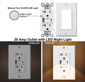 5V 4.2A USB Loại A & C 15A 125V tường ổ cắm 2 AC cửa hàng với ánh sáng ban đêm USB cắm & ổ cắm - Product Image 4